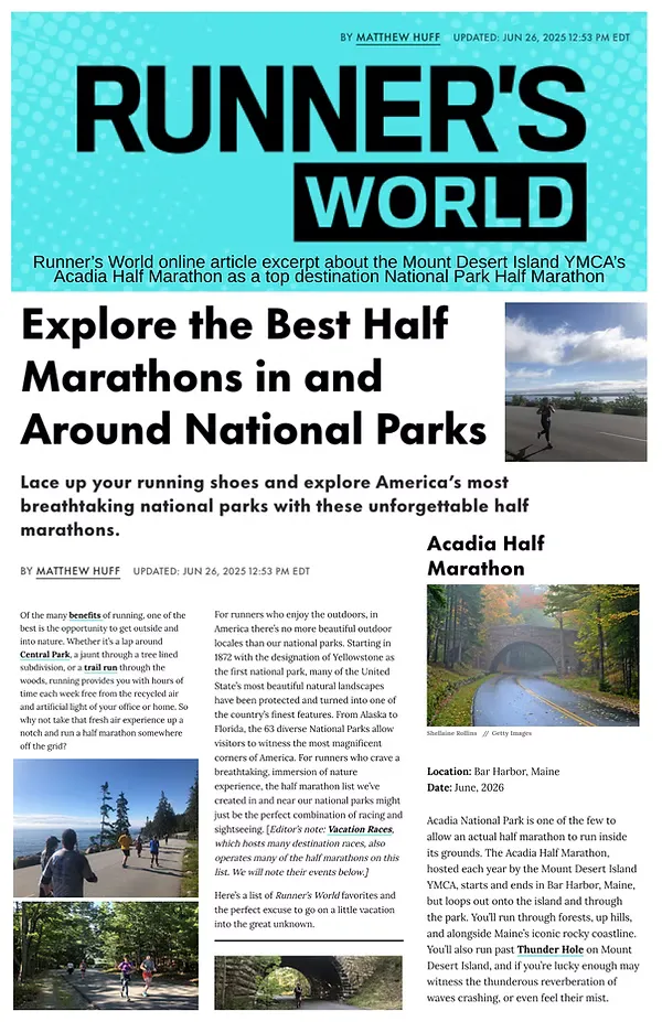 Today on HalfRuns: July 27, 2026 - Acadia Photos & New Races