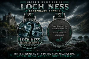 Loch Ness Legendary Depths Virtual Race 2026 | Cryptid Quest Series 1M 5K 10K 13.1 26.2 logo