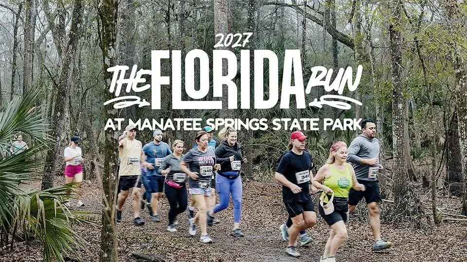 Runners participating in The Florida Run at Manatee Springs State Park.