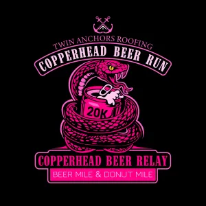 Twin Anchors Copperhead Beer Relay 20K and Beer Mile Presented by Wicked Weed logo